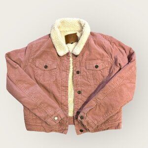 BBJ Los Angeles  pink corduroy button up jacket size Large
